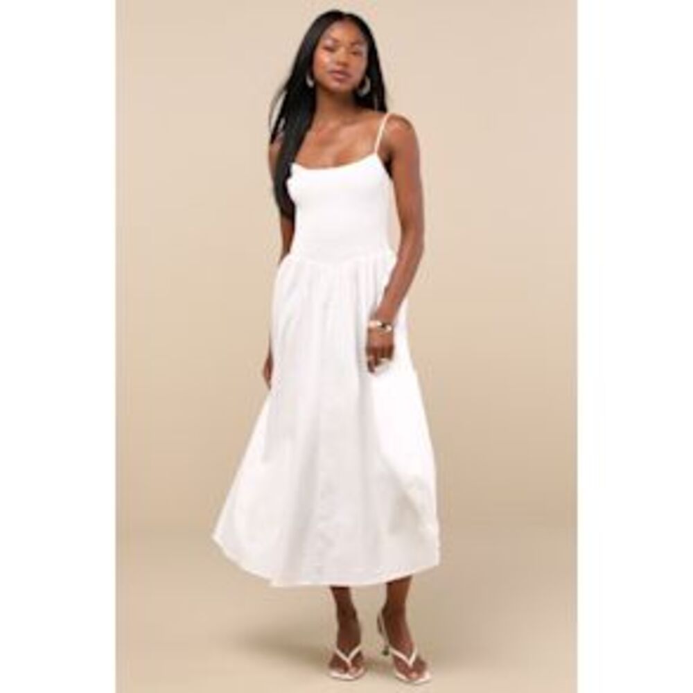 Lulu's Elegant White Maxi Dress
